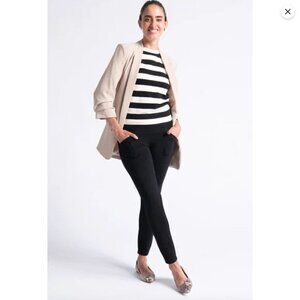 Betabrand  Zippered Journey Pants - Skinny-Leg - Black - Small Long